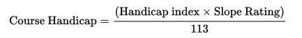 Course Handicap Calculation